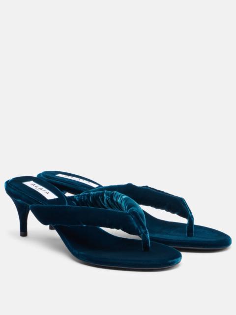 Boudoir 55 velvet thong sandals