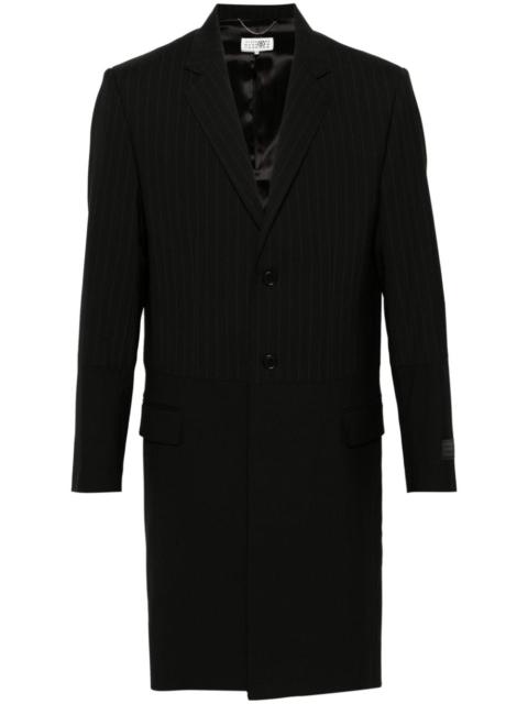 panelled single-breasted coat