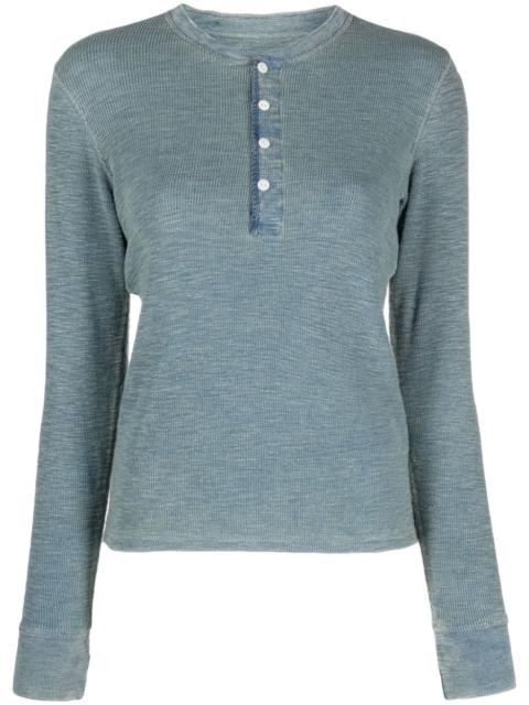 long-sleeved fine-ribbed T-shirt