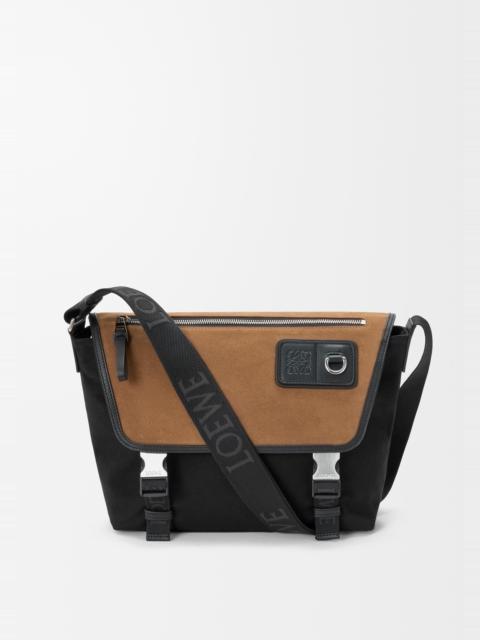 Medium Flex messenger in canvas and suede