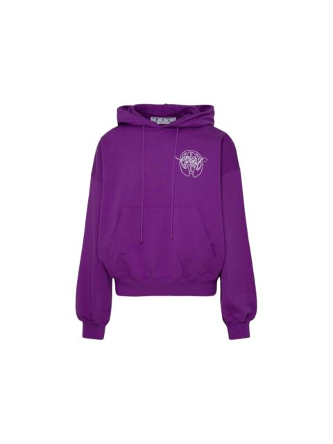 OFF-WHITE Hand Arrow Design Boxy Fit Hoodie Purple