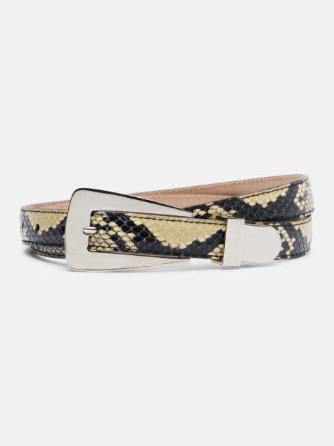 Lucca snake-effect leather belt