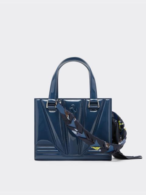 Reconditioned by Ferrari GT mini tote bag in patent leather with Shelley scarf