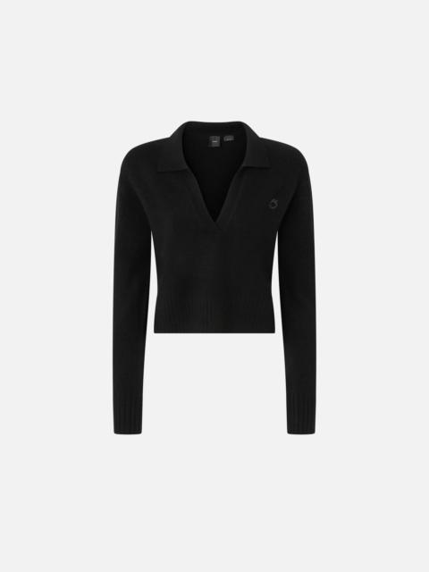 SHORT CASHMERE-BLEND SWEATER WITH COLLAR