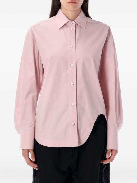 curved-hem button-up shirt