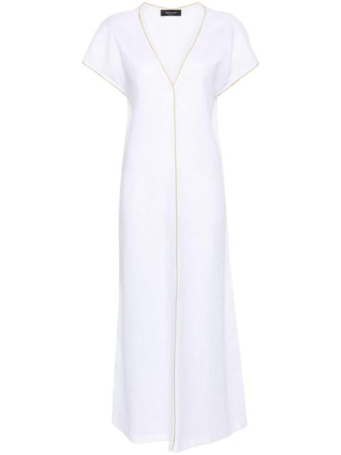 Monili-chain linen maxi dress