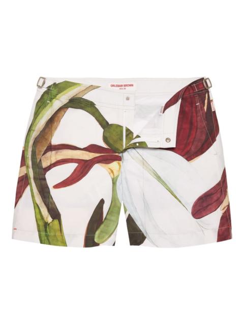Bulldog floral-print swim shorts
