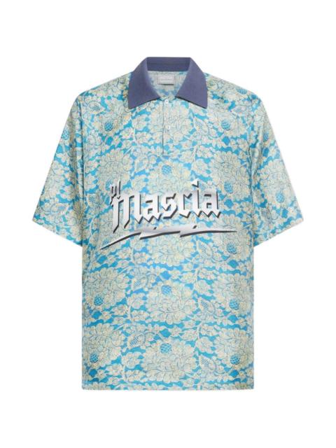 Aloe floral aloe silk polo shirt