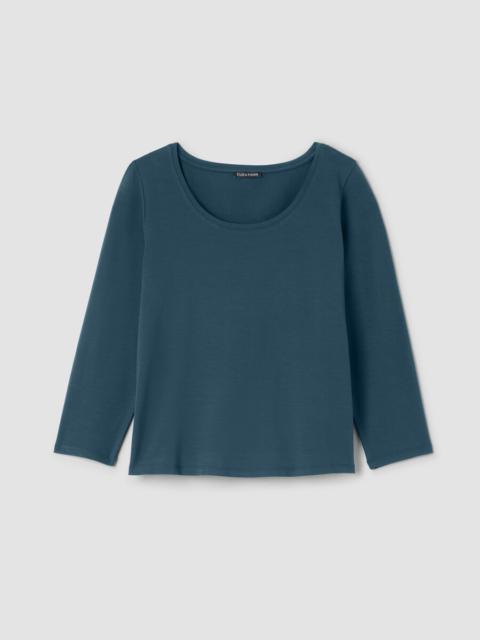 Stretch Jersey Knit Scoop Neck Top