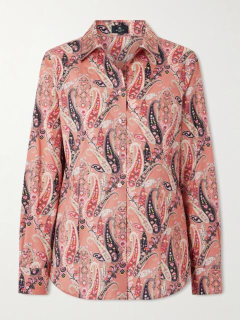Paisley-print Cotton-blend Poplin Shirt