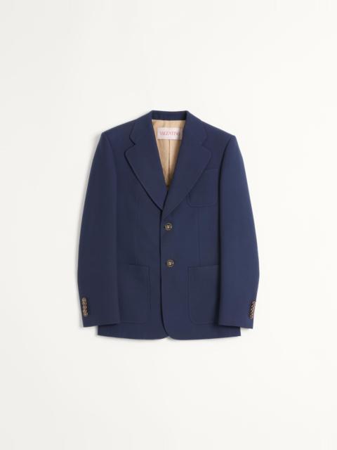 SINGLE-BREASTED WOOL GABARDINE JACKET