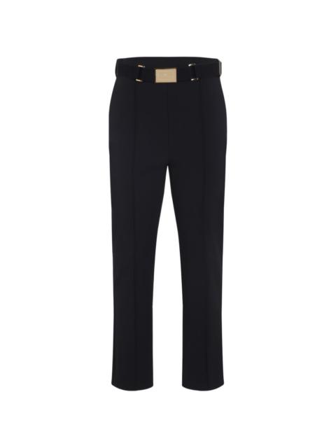 buckle belted trousers