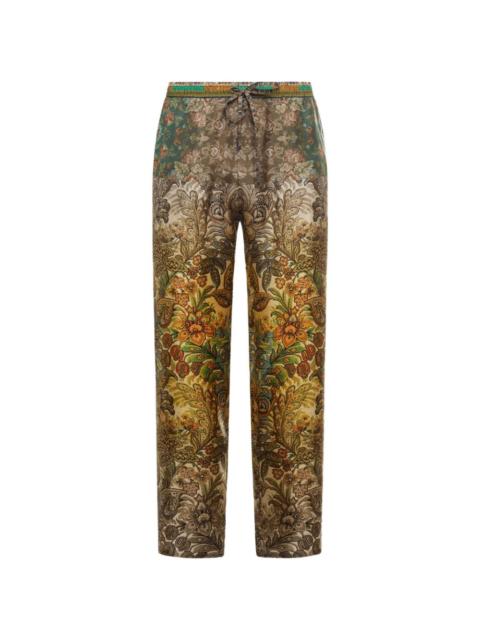 Aloe botanical-print straight trousers