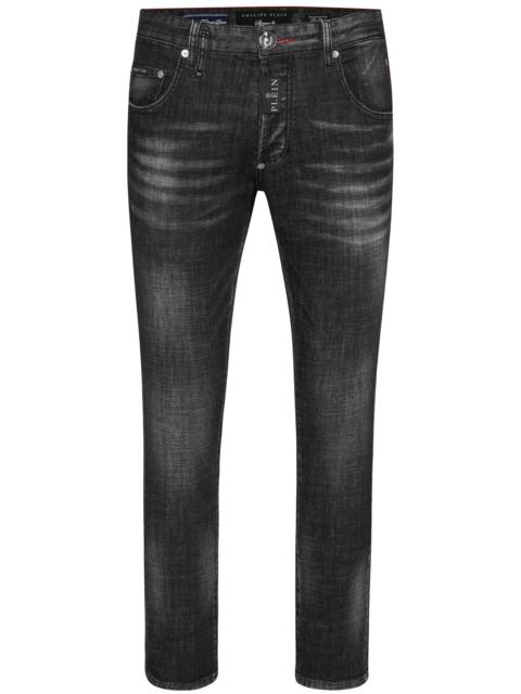 Hexagon-appliqué Jeans