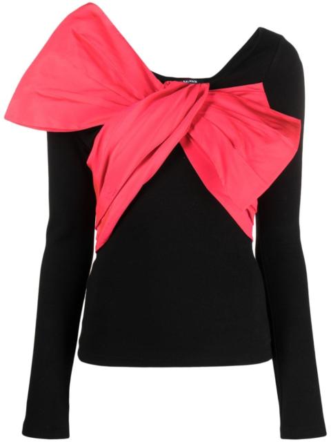 bow-detailed long-sleeve T-shirt