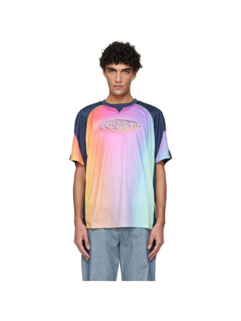 Multicolor Short Sleeve Football T-shirt