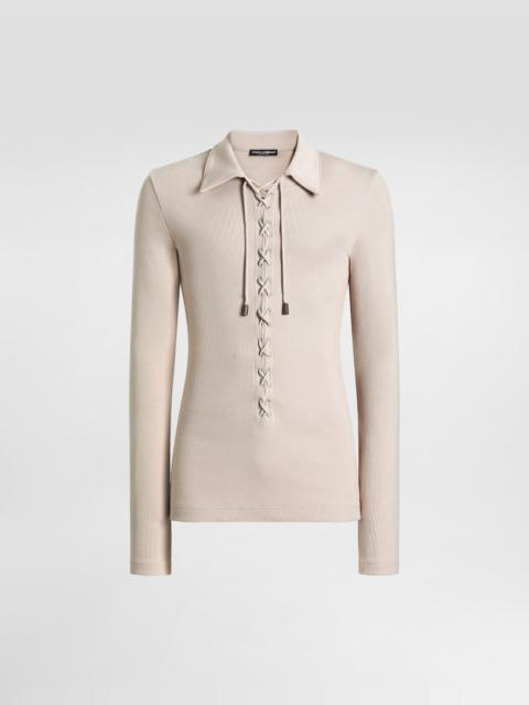 Cotton interlock polo t-shirt