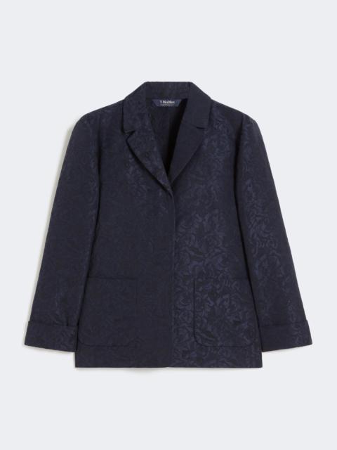 Single-breasted jacquard floral jacket - MIDNIGHTBLUE