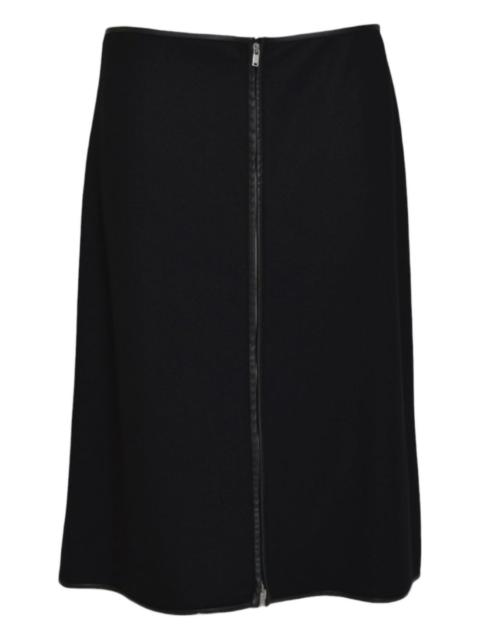 zip midi skirt