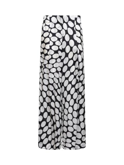 Black viscose Soft Ellipses-printed wide-leg trousers