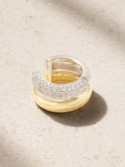 9-karat Yellow And White Gold Diamond Ear Cuff