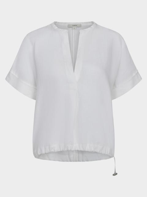 Short-Sleeve Linen Top