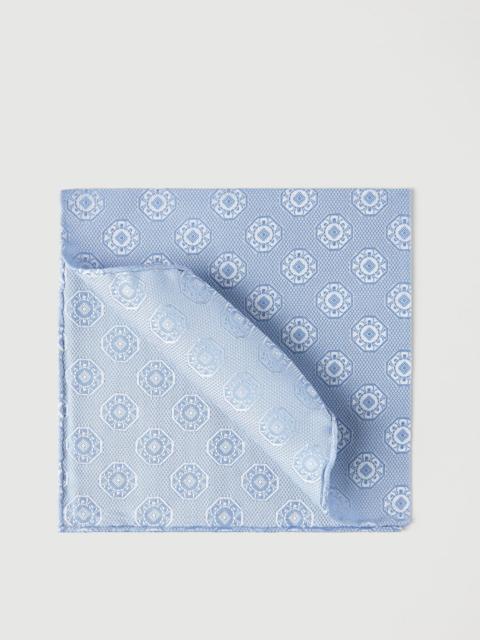 Silk pocket square with medallion design