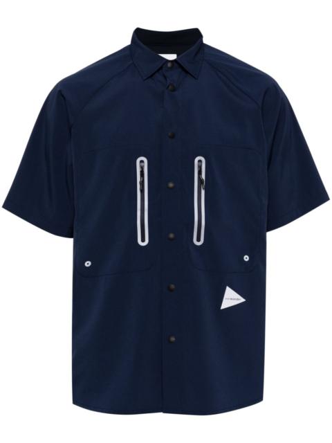 logo-print panelled shirt