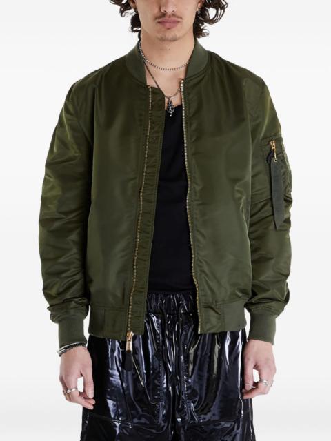 zipped bomber jacket