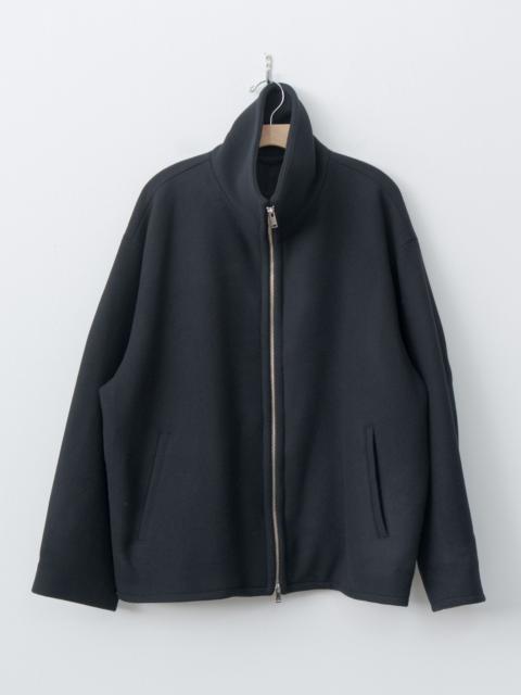Melton Stand Collar Zip Blouson - Black