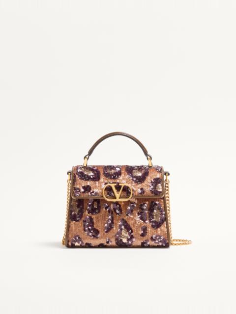 VALENTINO GARAVANI VSLING MINI EMBROIDERED ANIMALIER HANDBAG