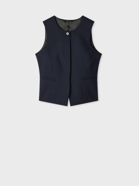 Women's Navy Wool Asymmetric Waistcoat