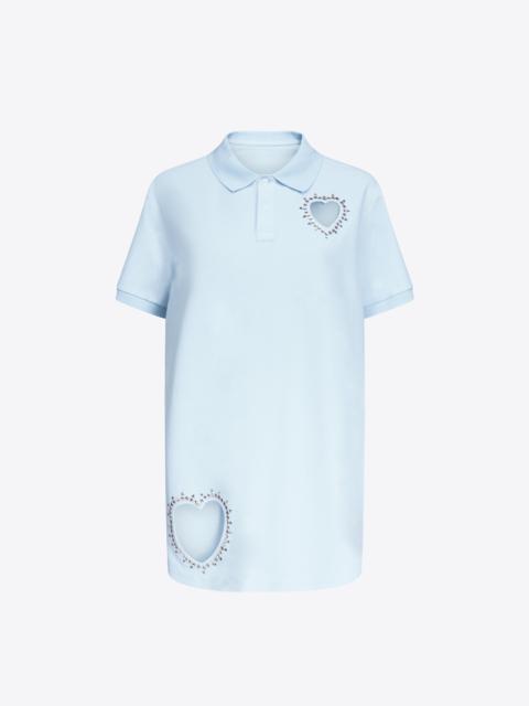 CRYSTAL HEART CUTOUT POLO DRESS