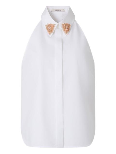 bead-embellishment halter blouse