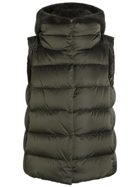 Herno Quilted Hooded Shell and Faux fur Gilet