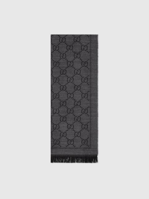 GG jacquard pattern knitted scarf