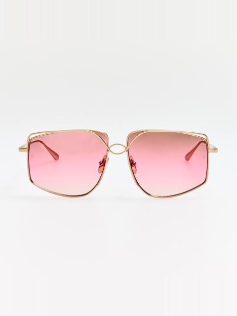 Miranda Sunglasses in 22K Gold and Pink