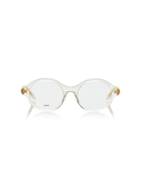 Epsilon Slim Round-Frame Acetate Glasses neutral