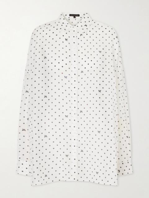 Kiki Polka-dot Cotton And Silk-blend Shirt
