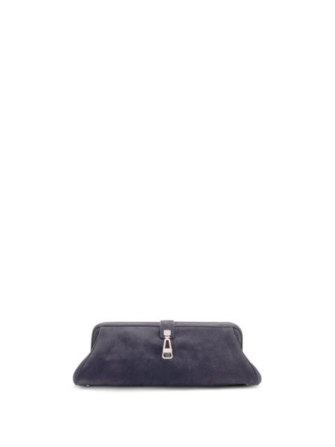 Paola Clutch in Dark Grey Suede