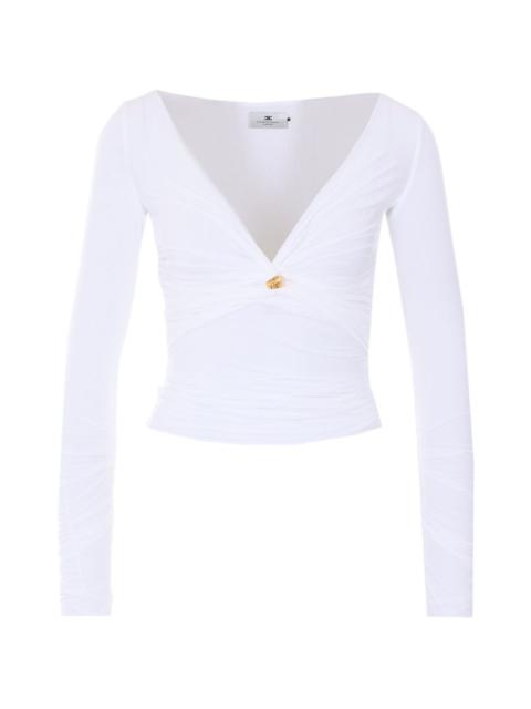 jewel V-neck blouse