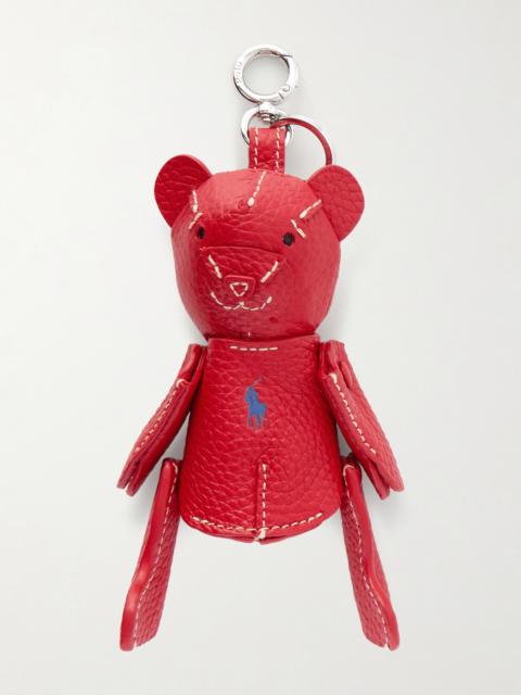 Bear Textured-leather And Silver-tone Bag Charm
