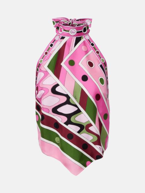 Vivara halterneck silk satin top