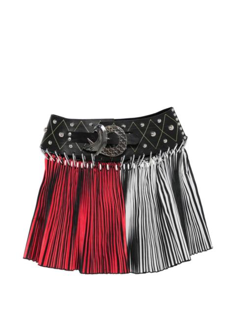 Straight Ride studded pleated mini skirt