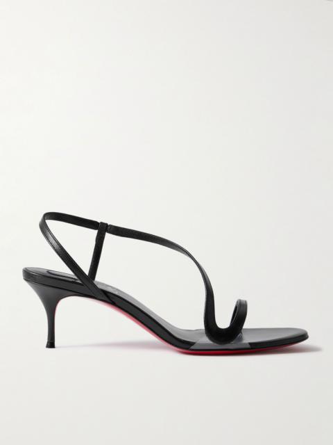 Rosalie 55 leather and PVC slingback sandals Black