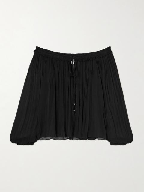 Vutti Tie-detailed Embellished Ruffled Crepon Blouse