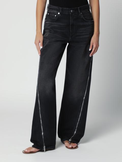 Washed black jeans with zip detail