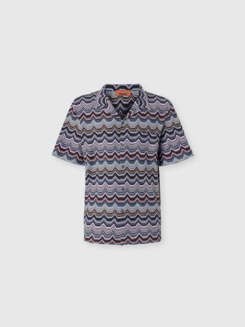 Bowling Shirt with Geometric Zigzag