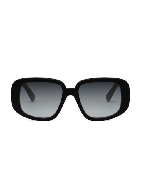 Women's Three Dots 55MM Geometric Sunglasses - Gradient Grey Black