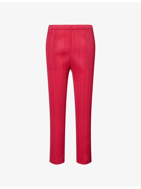Regular-Fit Tapered Knit Trousers